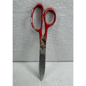 Vintage Red Heavy Duty Shears Scissors 7” Industrial Rustic Farmhouse Decor